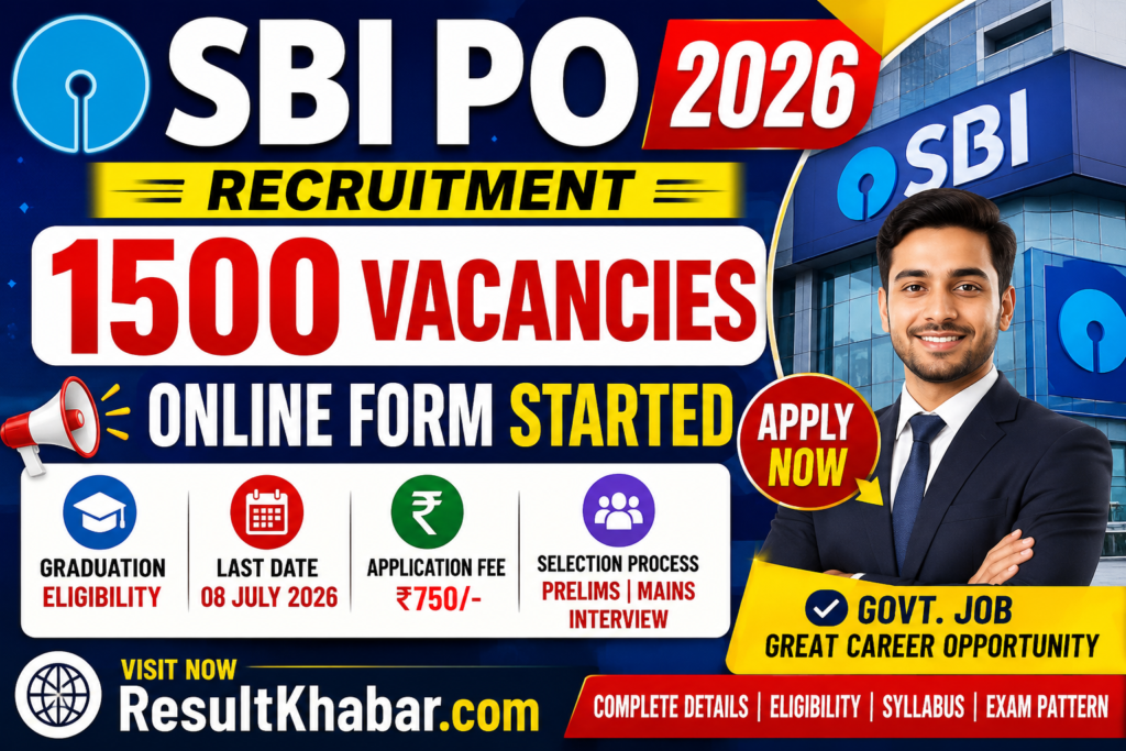 SBI PO Recruitment 2026 1500 Posts Apply Online