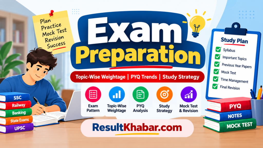Exam Preparation – Topic Wise Weightage, PYQ Analysis, Study Strategy and Mock Test | resultkhabar.com